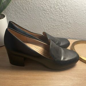 Life Stride | Black Leather Block Heels | 9